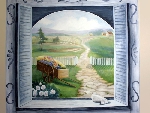 Роспись стены «Деревенский пейзаж»